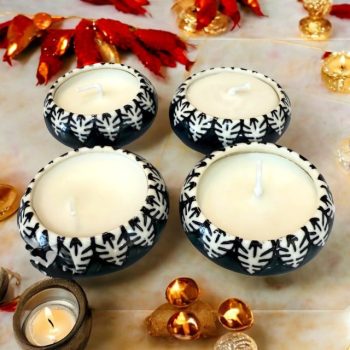 Emerald Ceramic Glow  Diya