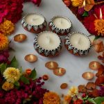 Crimson Ceramic Glow Diya