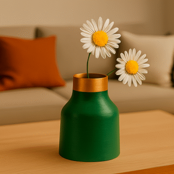 The Aangan Vase – Green & Gold