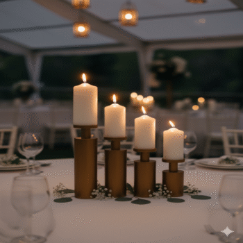 Noor Candle Pillars - Gold Edition