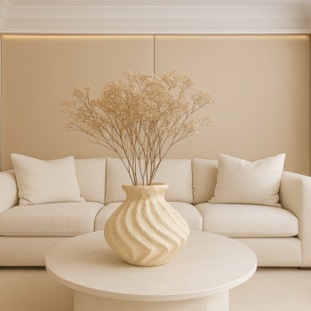 EcoSpiral Vase-Textured Paper Mache Vase